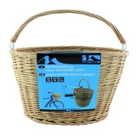 Wicker Bike Basket Front w/ Bracket For Fitting On Handlebar HT-025 Dia. 22.2-31.8 mm