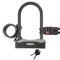 Lock U-Shackle with Two Keys & New Bracket BK005 166mm x 245mm Black Lock U-Shackle with Two Keys & New Bracket BK005 166mm x 245mm Black