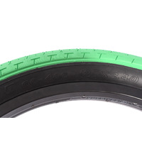 KHE BMX Bike Tyre ACME, 20" x 2.40", Green-Black Sidewall  KHE BMX Bike Tyre ACME, 20" x 2.40", Green-Black Sidewall 