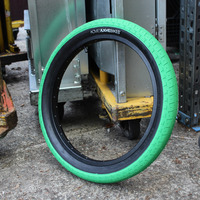 KHE BMX Bike Tyre ACME, 20" x 2.40", Green-Black Sidewall  KHE BMX Bike Tyre ACME, 20" x 2.40", Green-Black Sidewall 