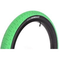 KHE BMX Bike Tyre ACME, 20" x 2.40", Green-Black Sidewall  KHE BMX Bike Tyre ACME, 20" x 2.40", Green-Black Sidewall 