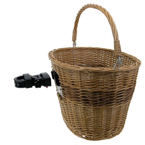Wicker Bike Basket Front w/ Bracket For Fitting On Handlebar HT-025 Dia. 22.2-31.8 mm Wicker Bike Basket Front w/ Bracket For Fitting On Handlebar HT-025 Dia. 22.2-31.8 mm