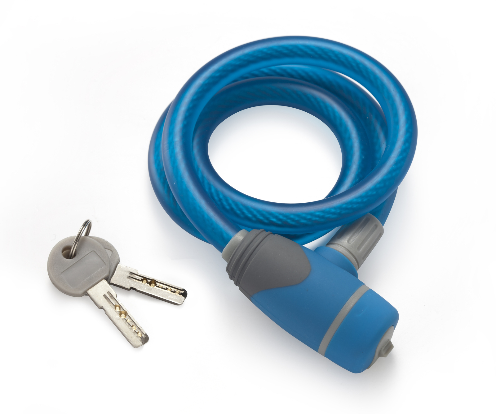  Bike Lock Cable Spiral 10Mmx750Mm W/ 2 Keys Blue In-Guage Brand  Bike Lock Cable Spiral 10Mmx750Mm W/ 2 Keys Blue In-Guage Brand