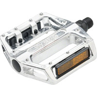 Pedals Alloy Wide Body Platform 9/16" Axle BMX with AS Reflectors Silver