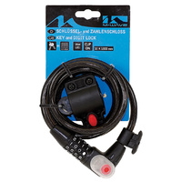  M-Wave Bike Lock Cable Spiral Key/Combination