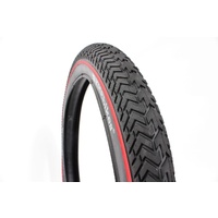KHE MVP BMX Bike Tyre Street 20" x 2.30", Black with Red Pinline