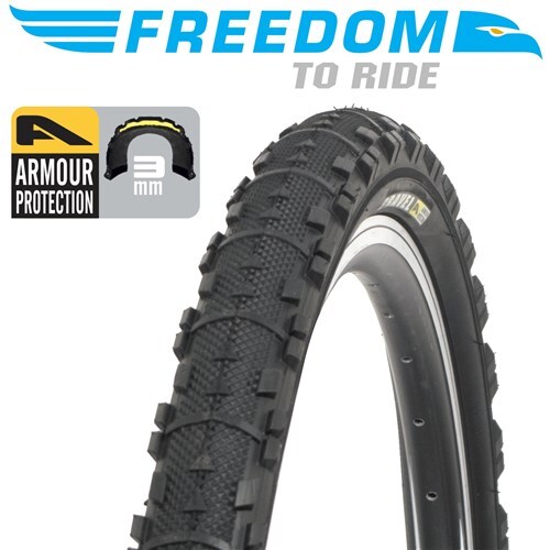 Freedom Tyre 27.5x1.95 MTB Black Gravel Armour Protection Freedom Tyre 27.5x1.95 MTB Black Gravel Armour Protection
