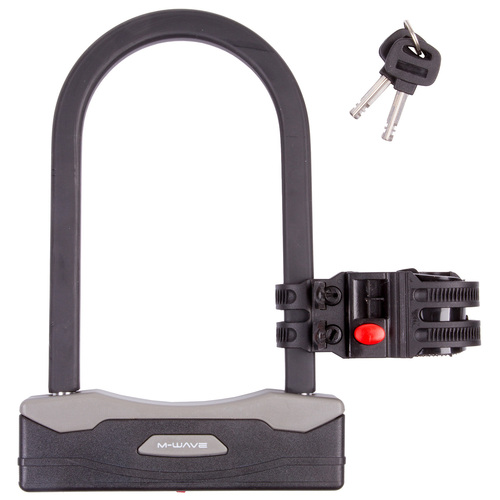 Lock U-Shackle with Two Keys &  New Bracket BK005 166mm x 245mm Black